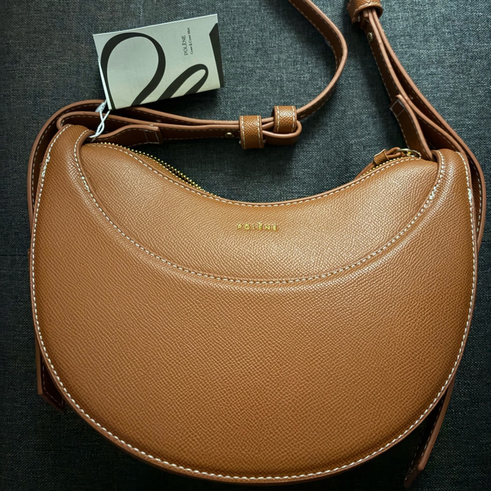 NWT Polene Crescent Camel Shoulder Bag Purse